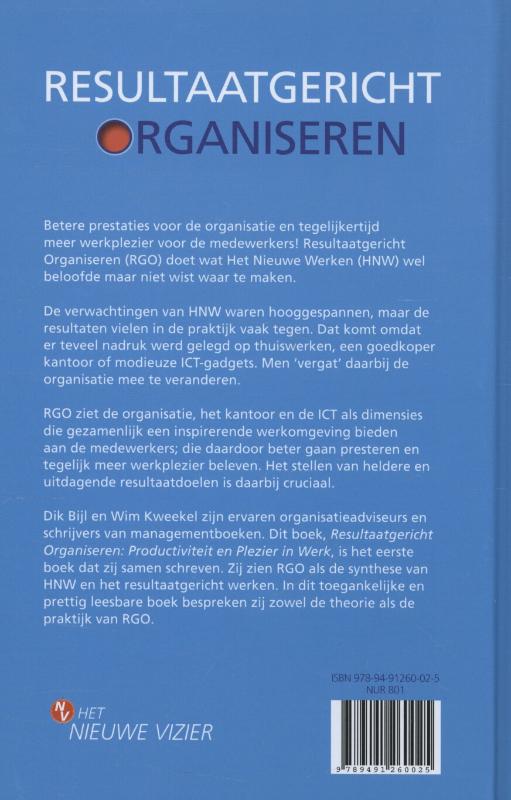 Achterkant van Resultaatgericht organiseren