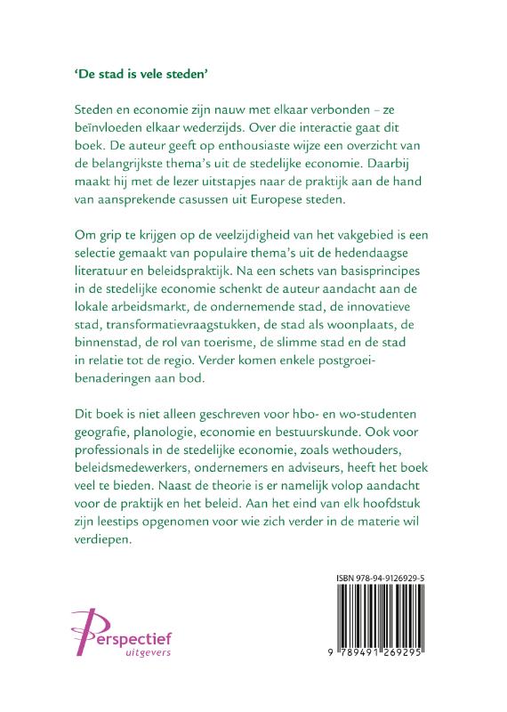 Achterkant van Handboek stedelijke economie