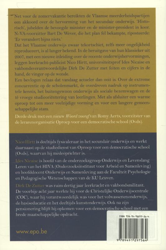 Achterkant van De school van de ongelijkheid