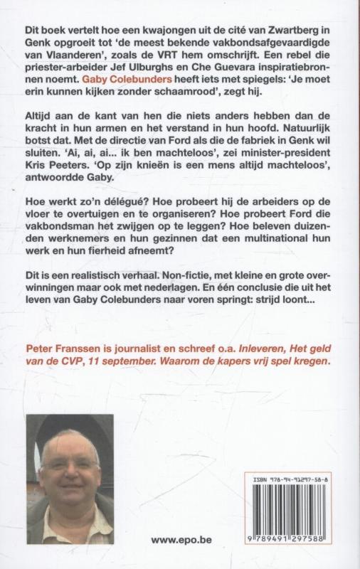 Achterkant van Gaby Colebunders