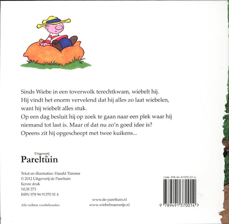 Achterkant van Het wiebelmannetje en de klutskuikens