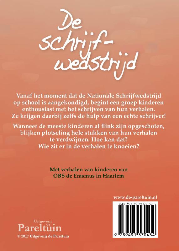 Achterkant van De schrijfwedstrijd