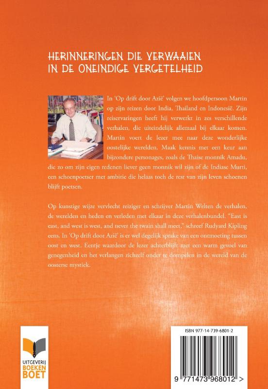 Achterkant van Op drift door Azië