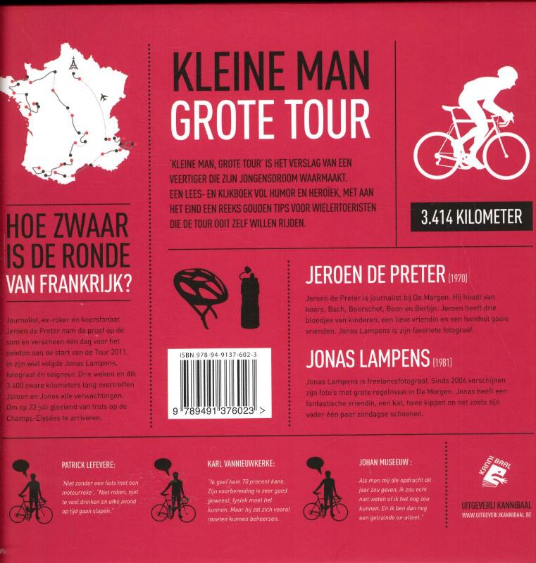 Achterkant van Kleine man grote tour