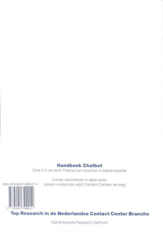 Achterkant van Handboek Chatbot