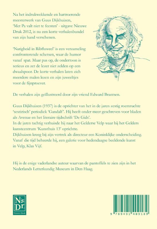 Achterkant van Narigheid in ribfluweel