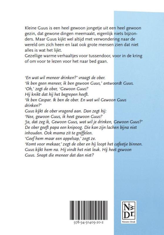 Achterkant van Gewoon Guus