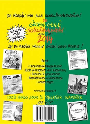 Achterkant van De Groen-Geile Scheuhkalendâh vannut jaah 2014