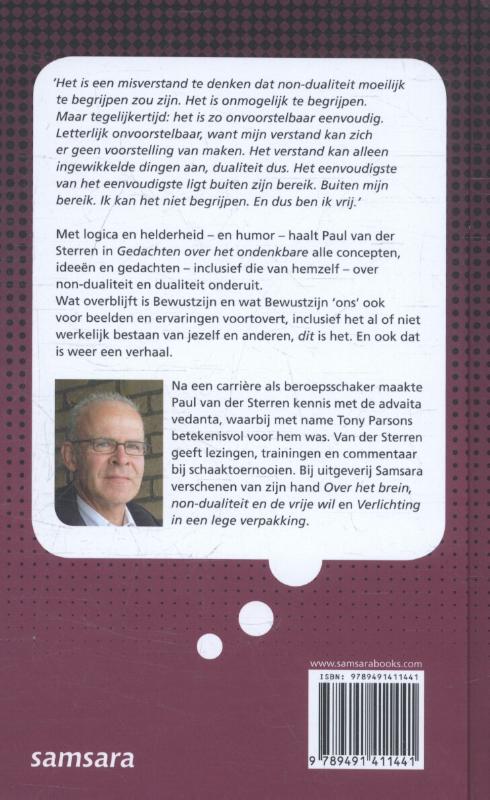 Achterkant van Gedachten over het ondenkbare