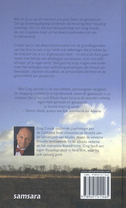 Achterkant van Leven als gewaarzijn