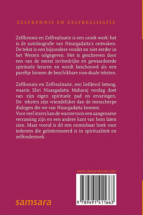Achterkant van Zelfkennis en zelfrealisatie
