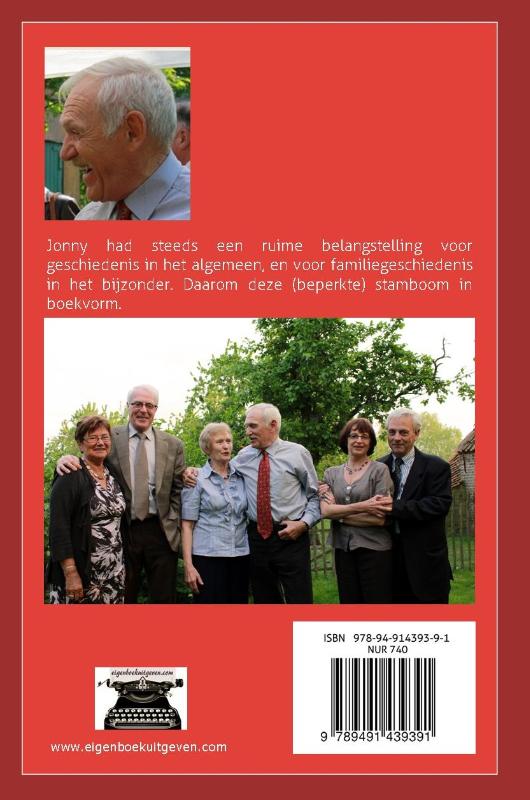 Achterkant van Stamboom familie De Koker, De Coker, De Kocker