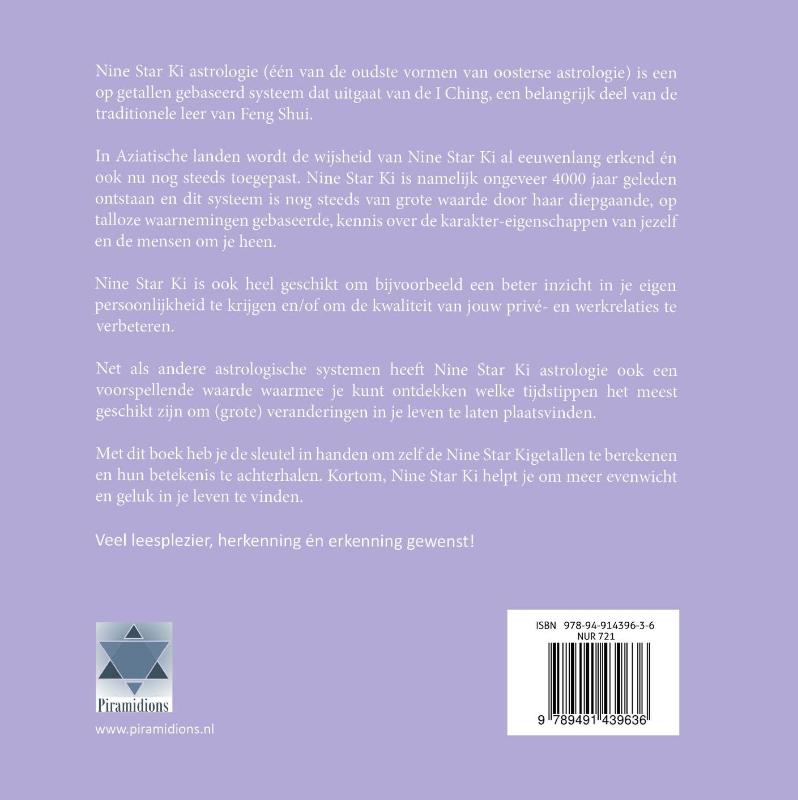 Achterkant van Nine star ki astrologie