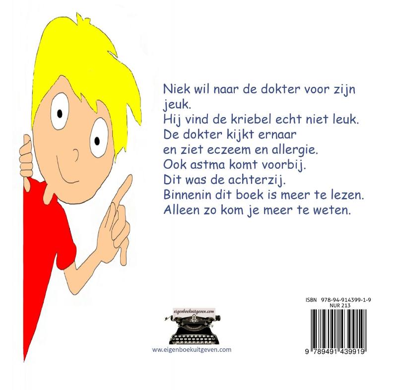 Achterkant van Niek naar de kriebeldokter