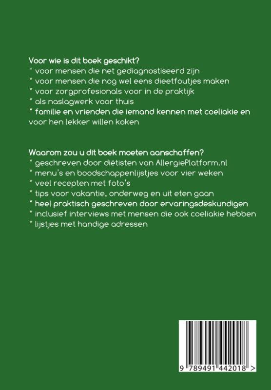 Achterkant van Glutenvrij dieet basisboek