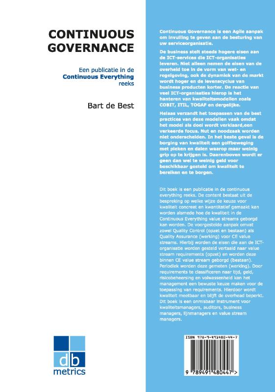Achterkant van Continuous Governance