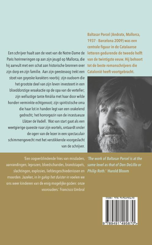 Achterkant van In galop het duister in