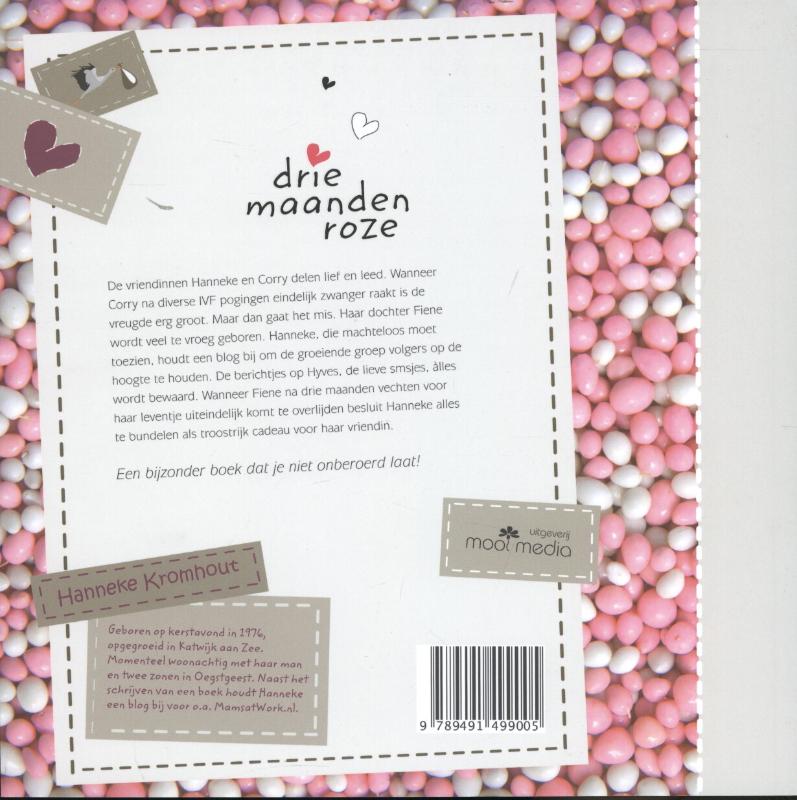 Achterkant van Drie maanden roze