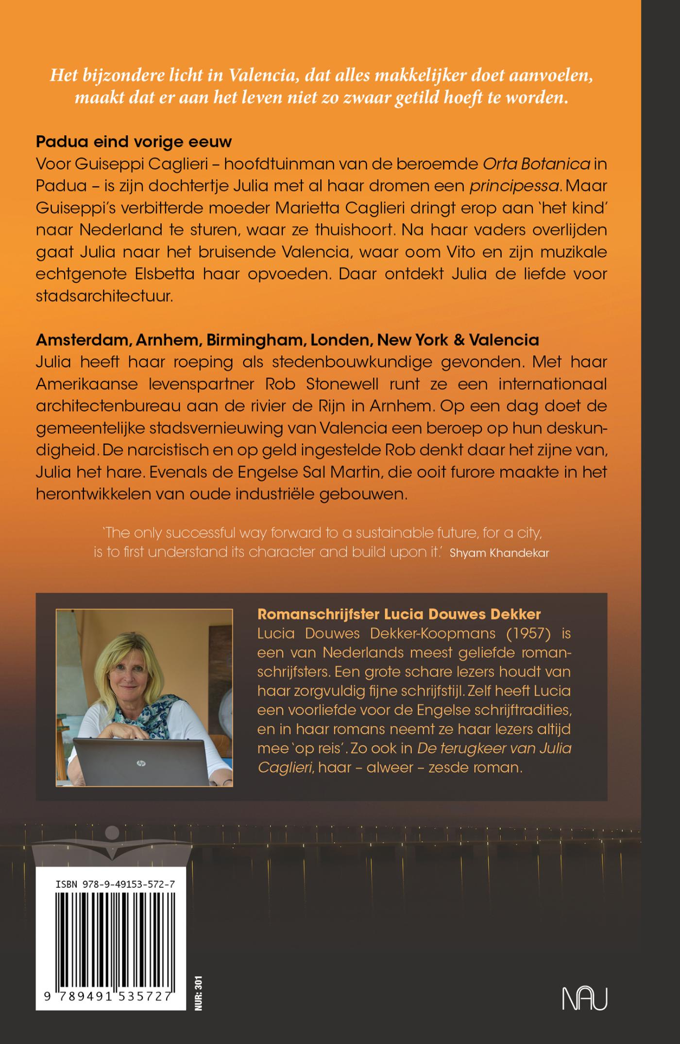 Achterkant van De terugkeer van Julia Caglieri