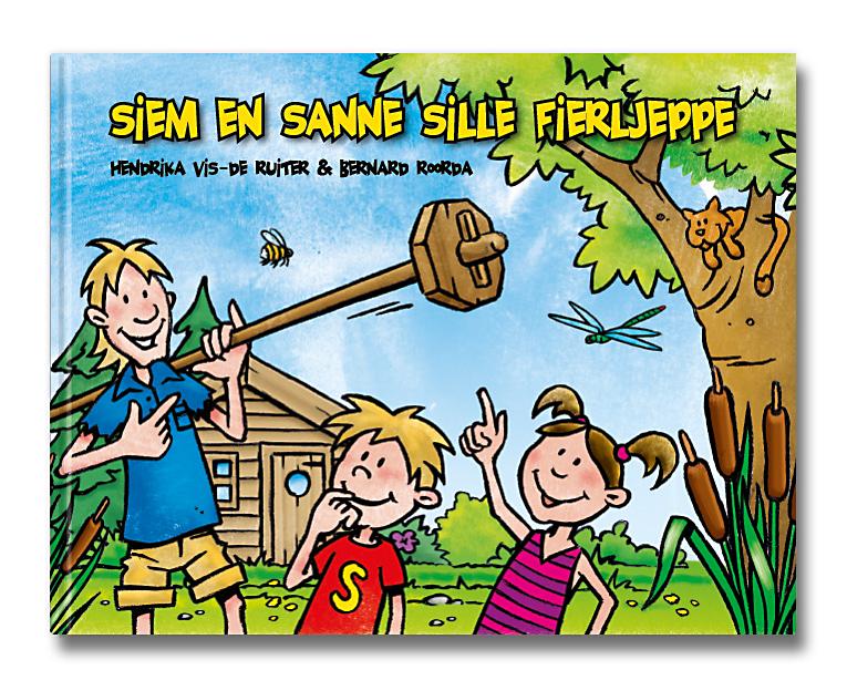 Achterkant van Siem en Sanne sille fierljeppe