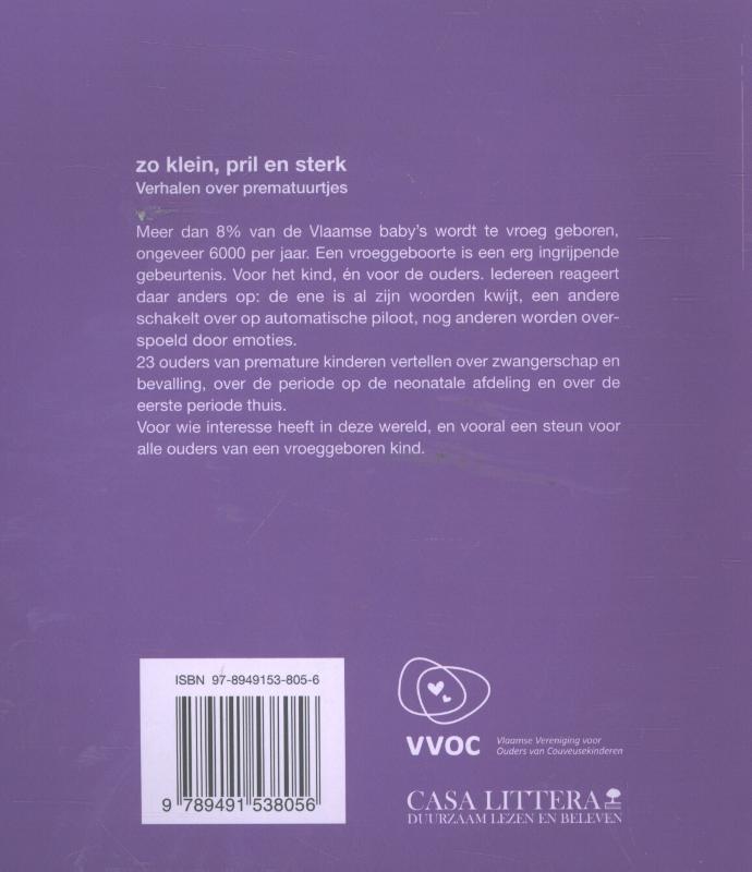 Achterkant van Zo klein, pril en sterk