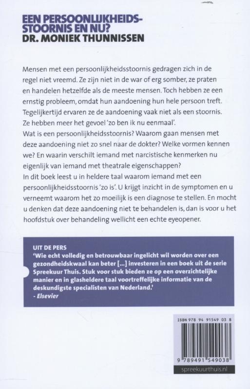 Achterkant van Een persoonlijkheidsstoornis en nu?