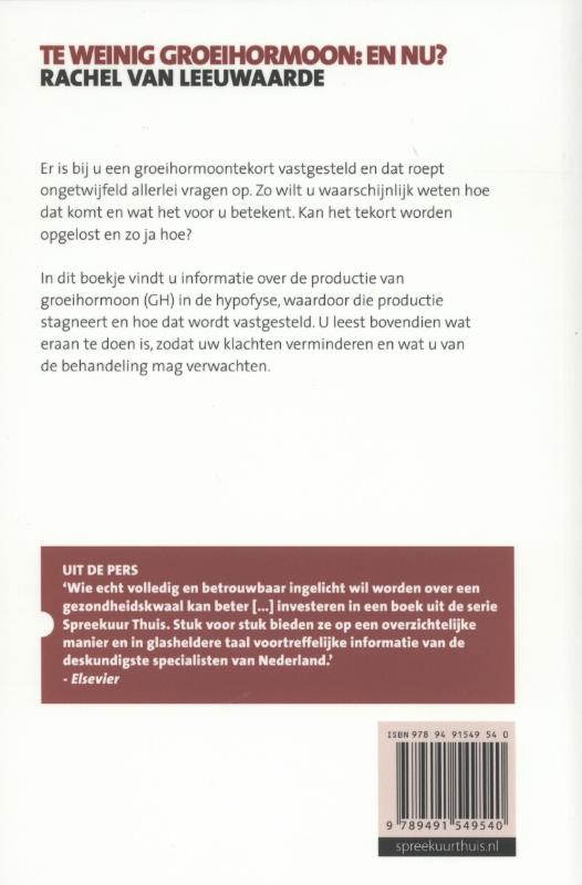 Achterkant van Te weinig groeihormoon: en nu?