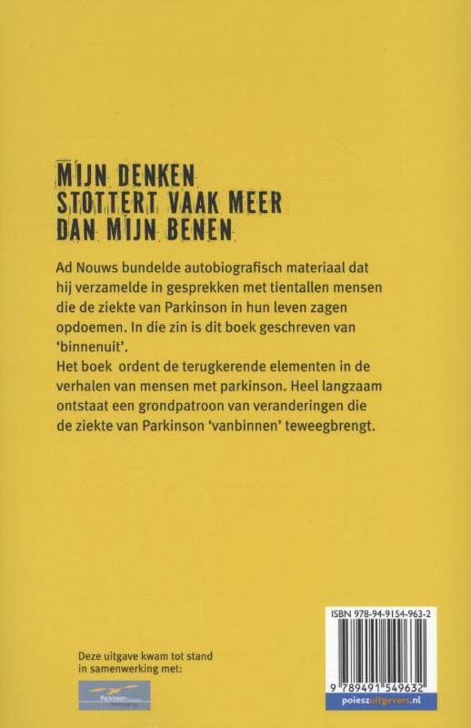 Achterkant van Mijn denken stottert vaak meer dan mijn benen