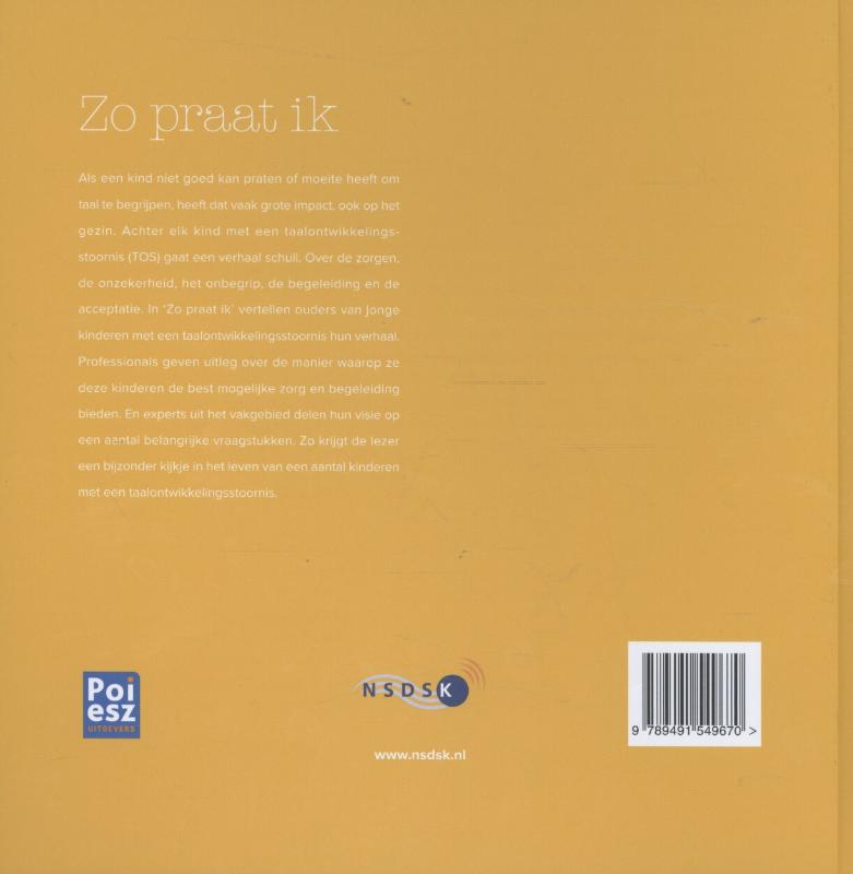 Achterkant van Zo praat ik