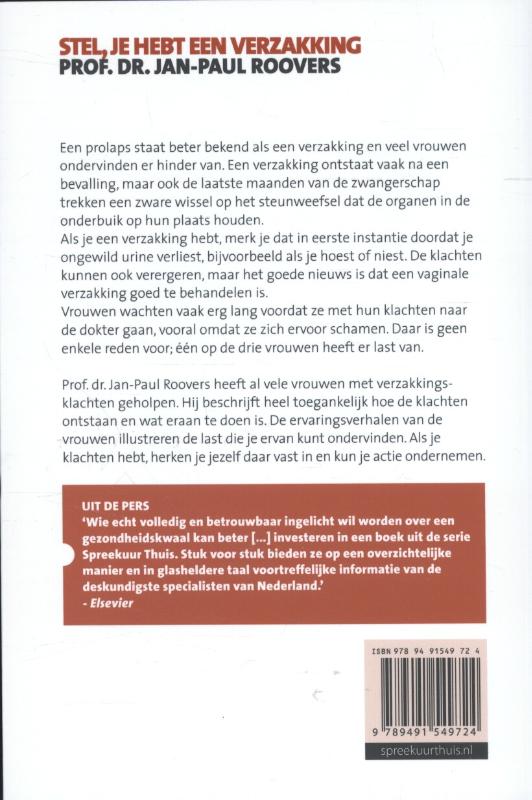 Achterkant van Stel, je hebt een verzakking