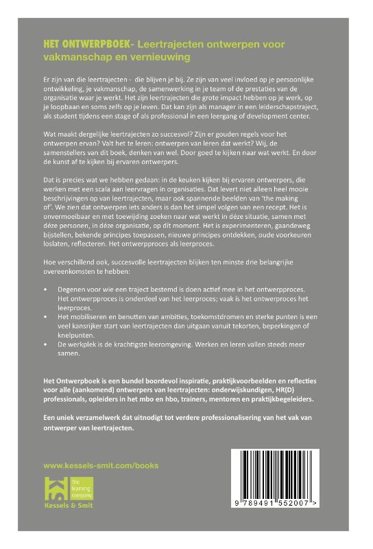 Achterkant van Het ontwerpboek