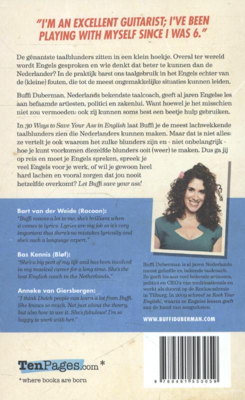 Achterkant van 30 ways to save your ass in English