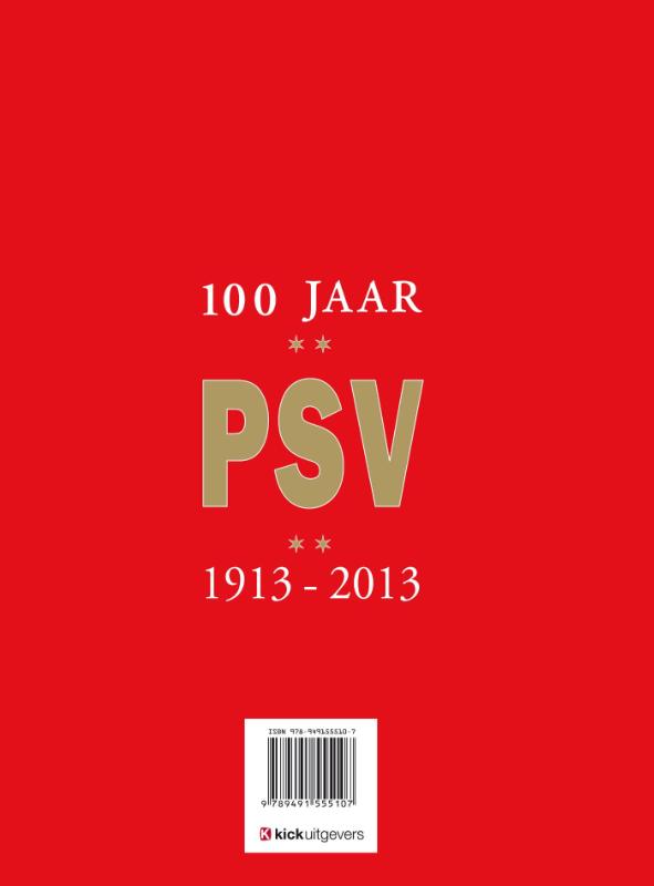 Achterkant van 100 jaar PSV