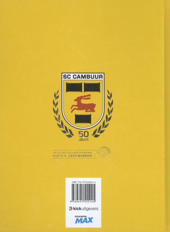 Achterkant van 50 jaar SC Cambuur