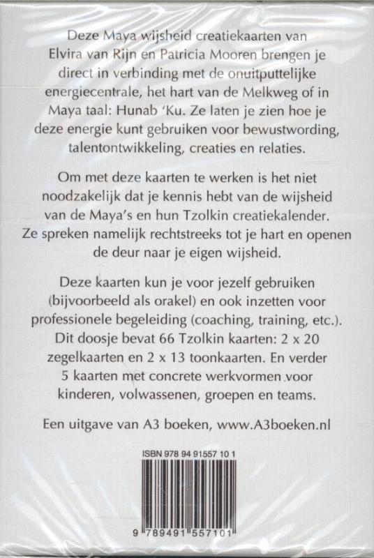 Achterkant van Maya wijsheid creatiekaarten
