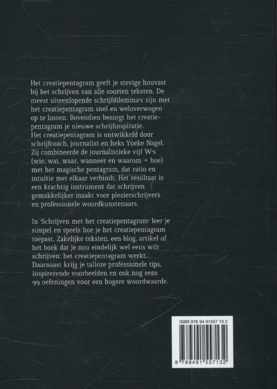 Achterkant van Schrijven met het creatiepentagram