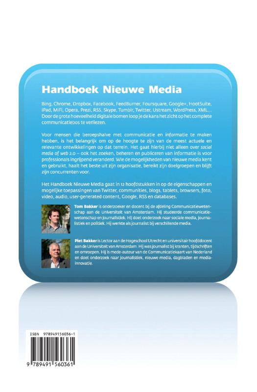 Achterkant van Handboek nieuwe media