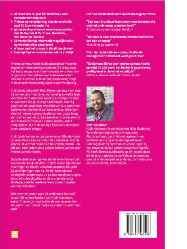Achterkant van Interne communicatie bij verandering