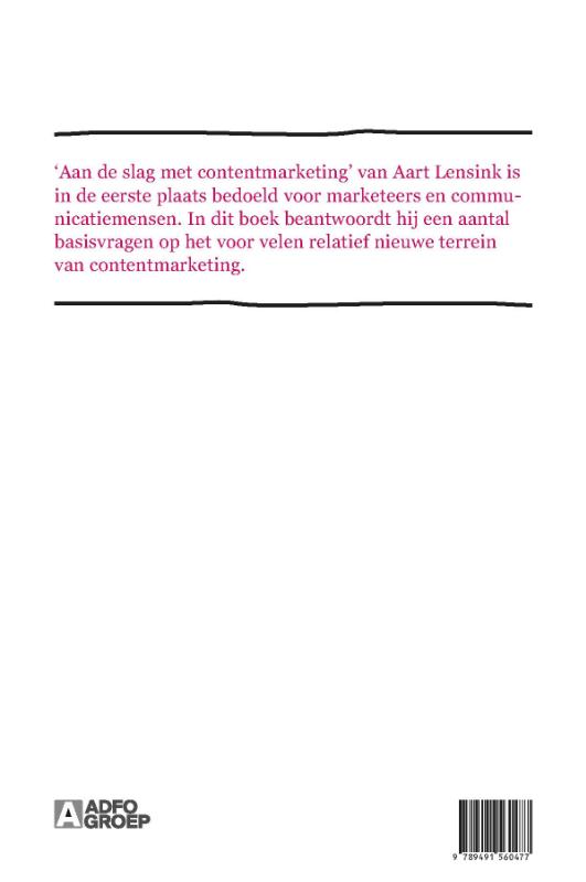 Achterkant van Aan de slag met content marketing