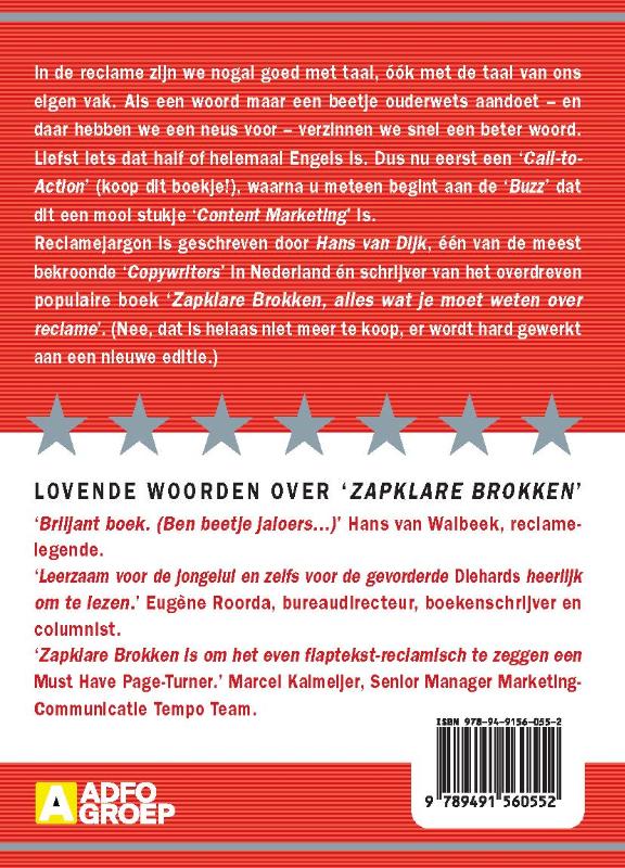 Achterkant van Reclame jargon