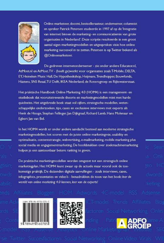 Achterkant van Handboek online marketing 4.0