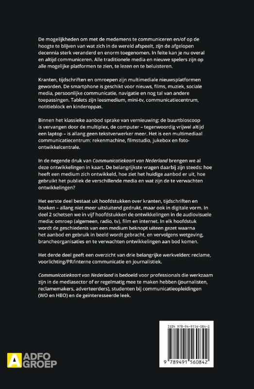 Achterkant van Communicatiekaart van Nederland