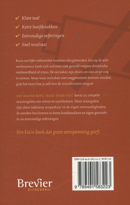 Achterkant van Het kleine boek tegen burn-out