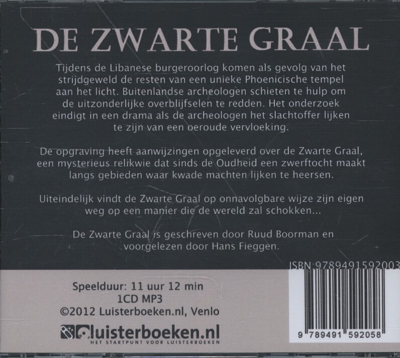 Achterkant van De zwarte graal