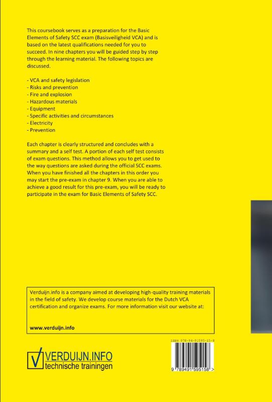 Achterkant van Basic elements of safety SCC