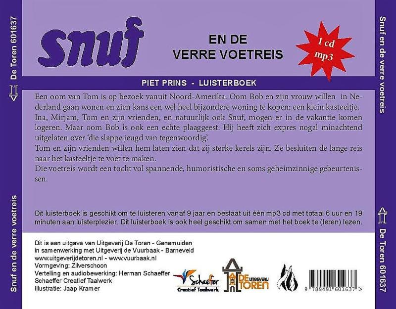 Achterkant van Snuf en de verre voetreis