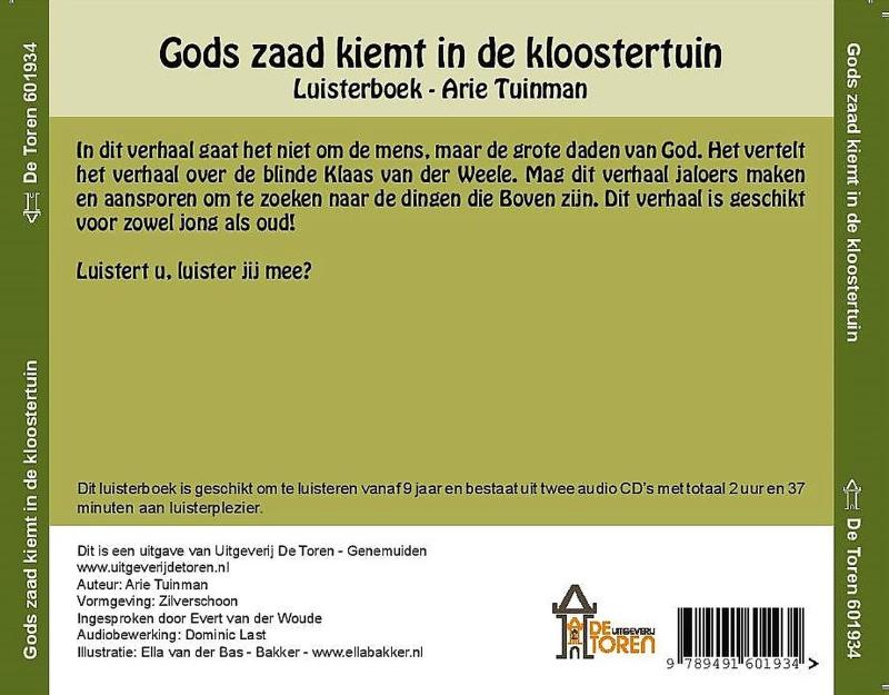 Achterkant van Gods zaad kiemt in de kloostertuin