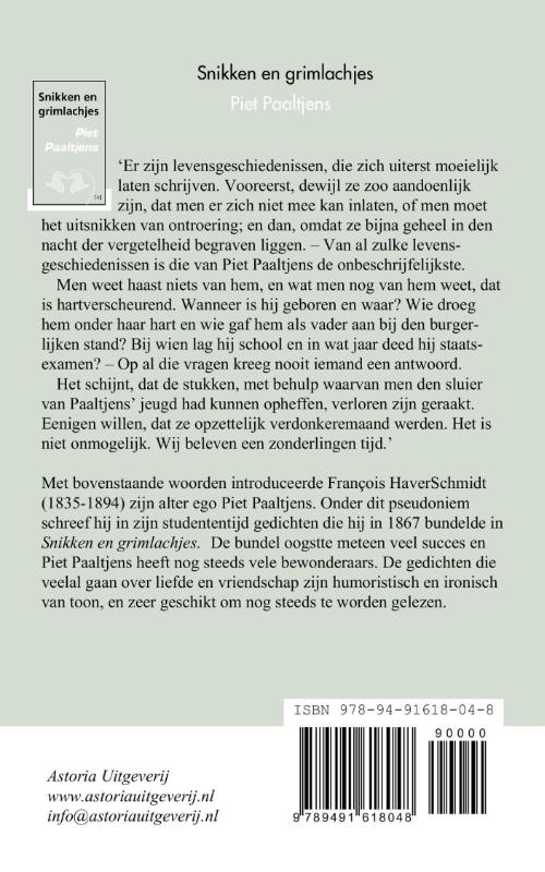 Achterkant van Snikken en grimlachjes