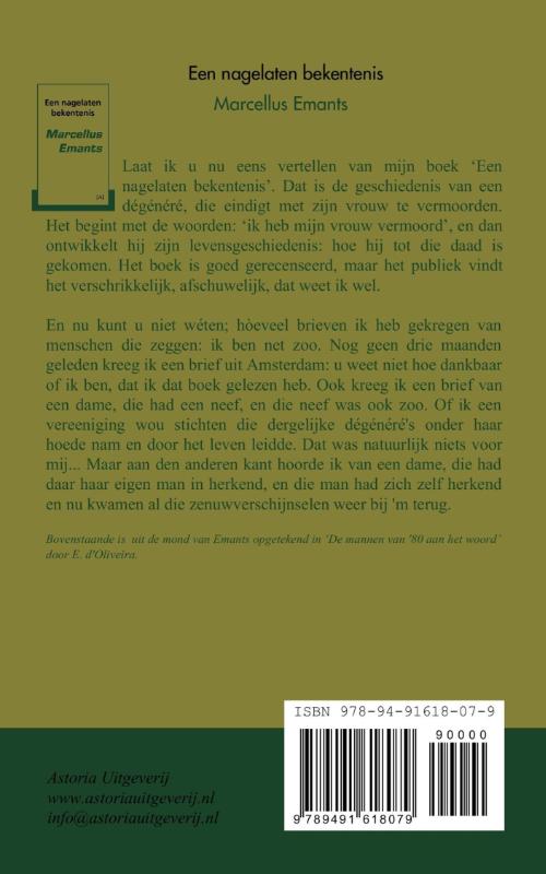 Achterkant van Een nagelaten bekentenis
