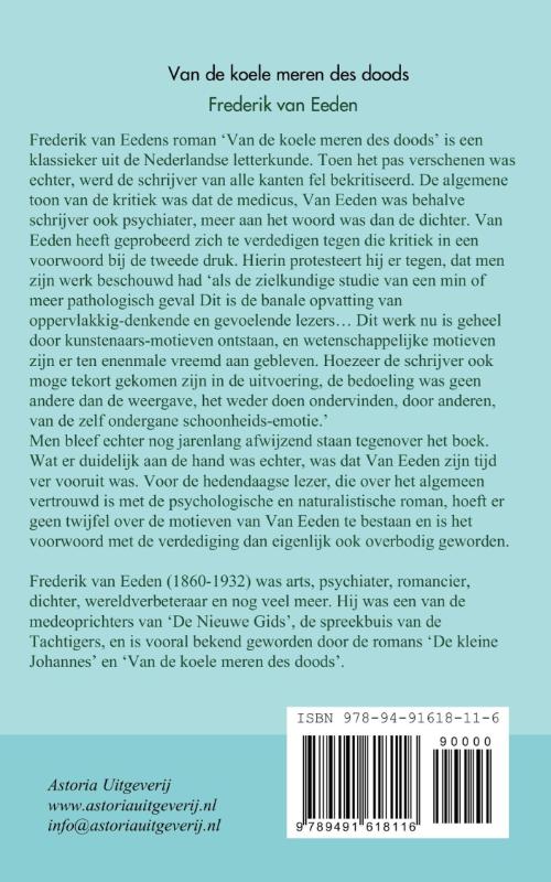 Achterkant van Van de koele meren des doods